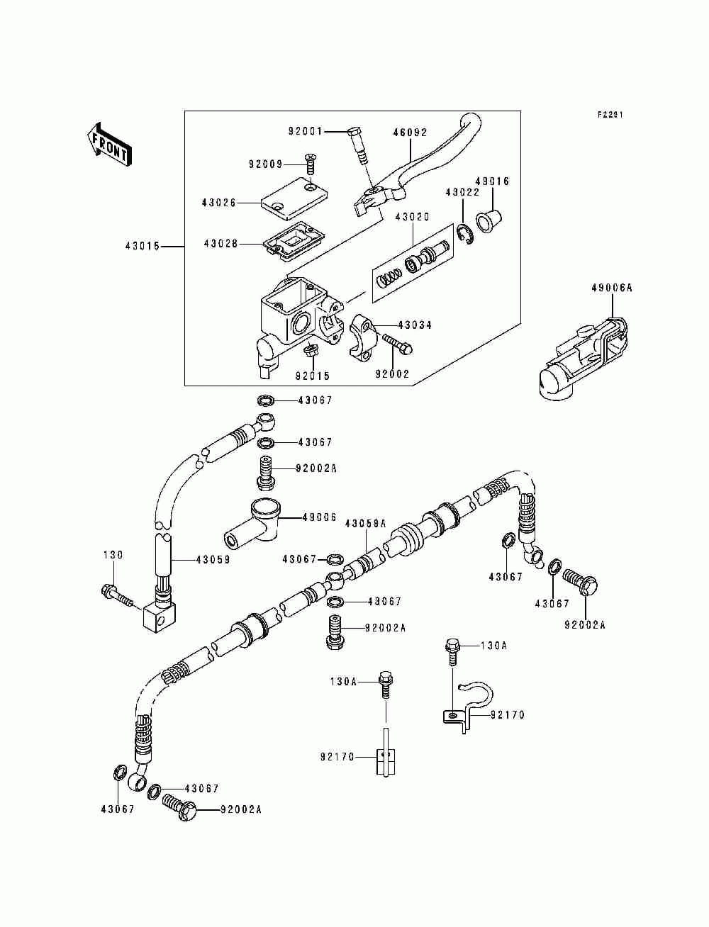 Front master cylinder