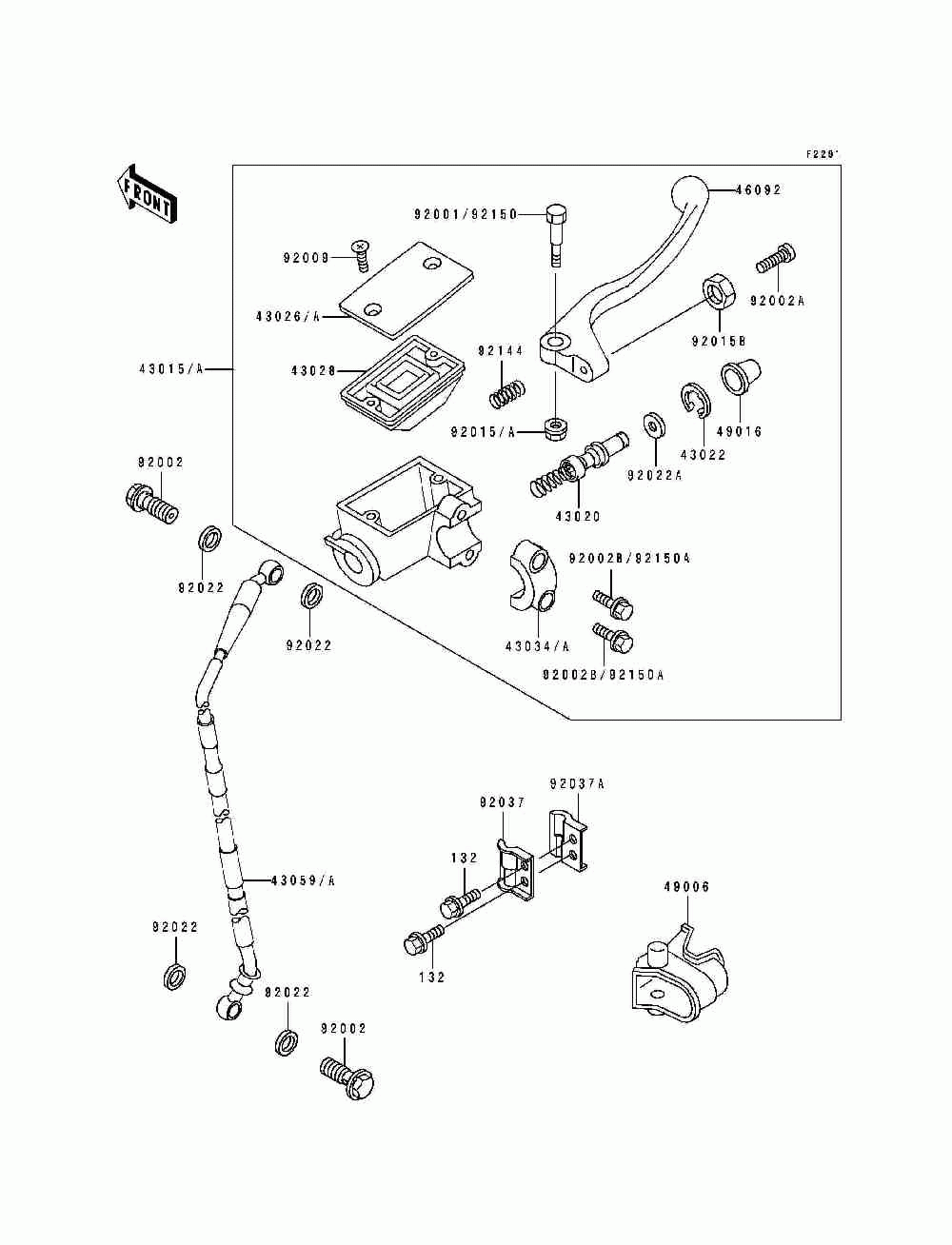 Front master cylinder