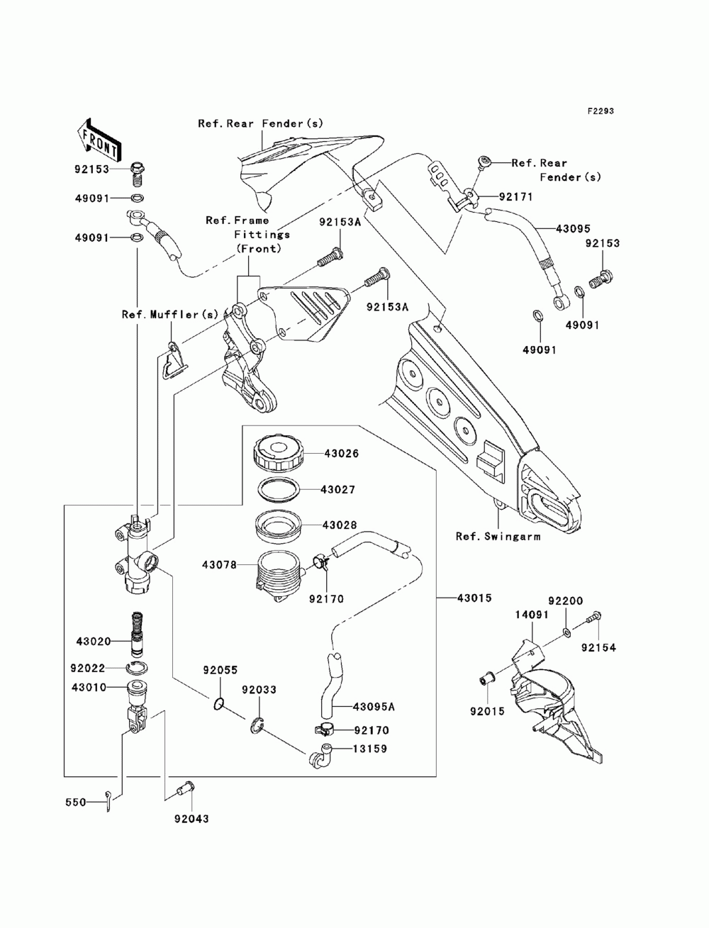 Rear master cylinder