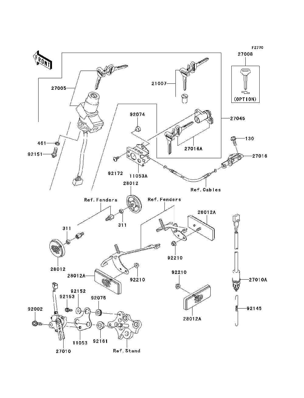 Ignition switch  locks  reflectors