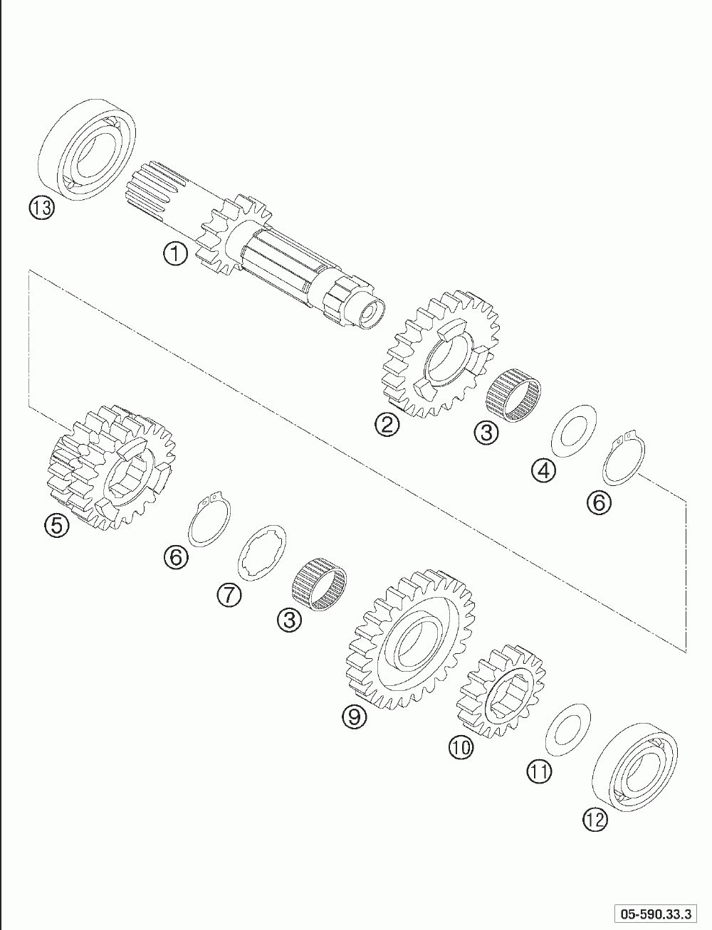 Transmission i - main shaft 450_525 smr + mxc (usa) _ 2005