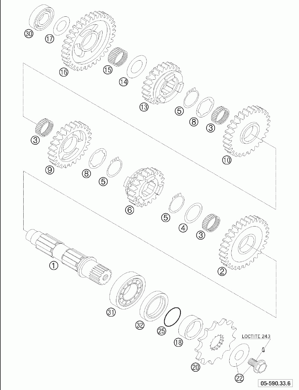 Transmission ii - countershaft 450_525 sx _ 2005