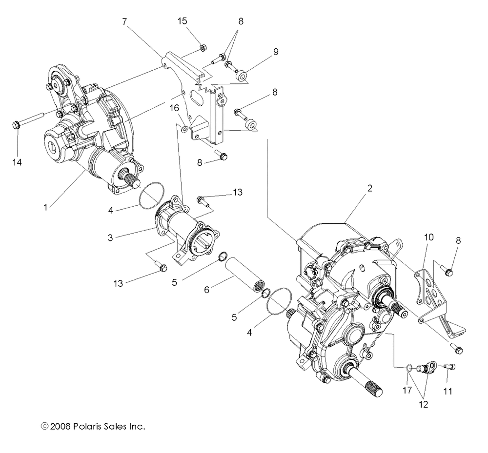 Drive train gearcase carrier mounting - r09vh76ax