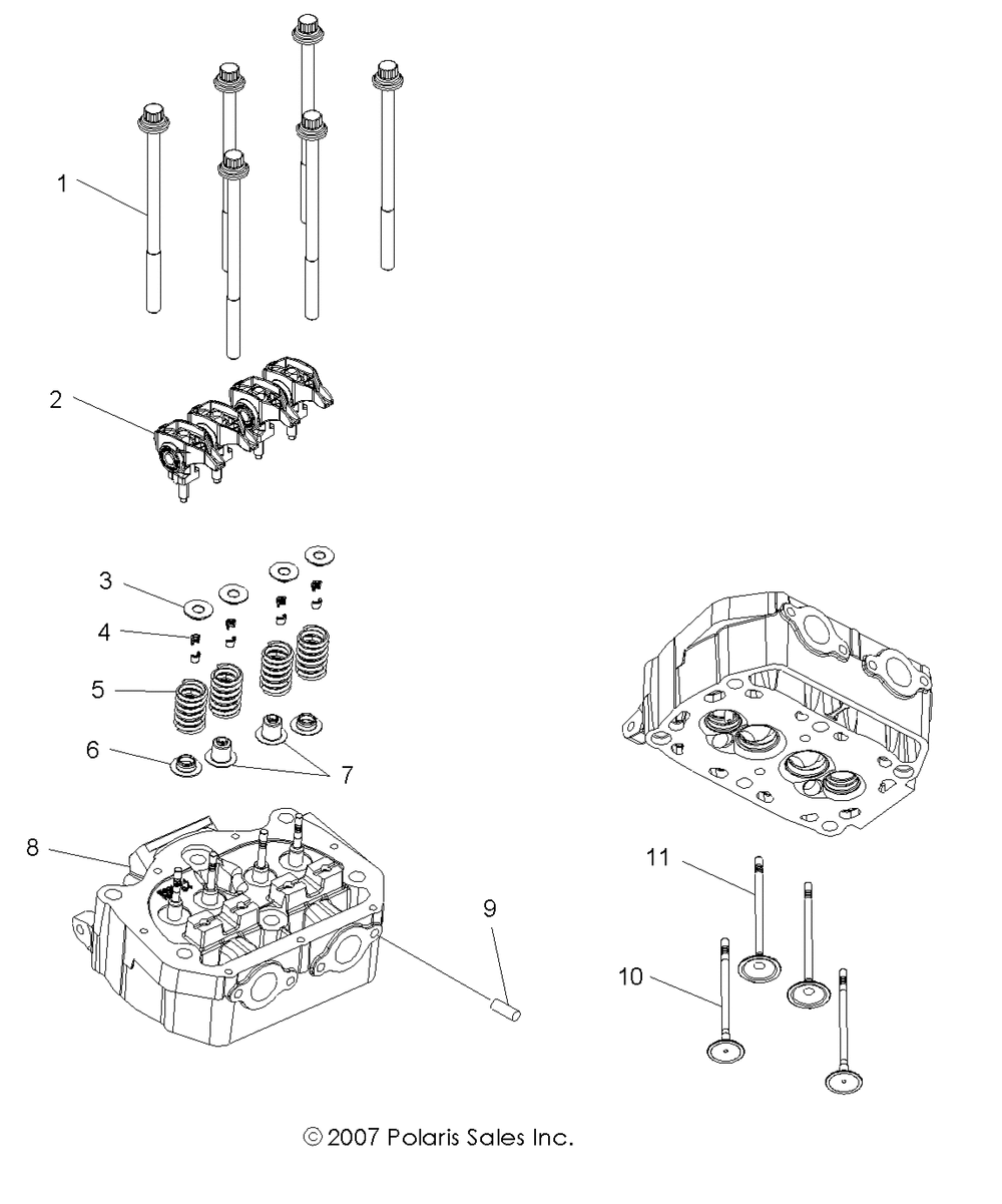 Engine cylinder head and valves - r09vh76ax