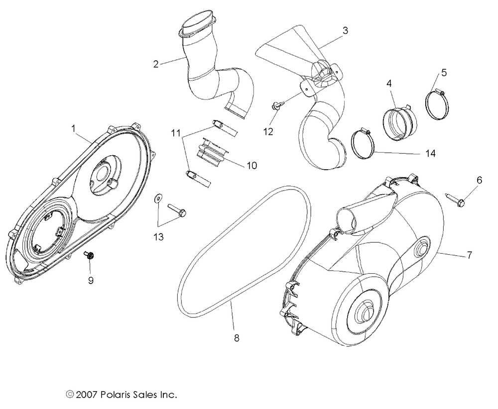 Drive train clutch cover and ducting - r09vh76ax