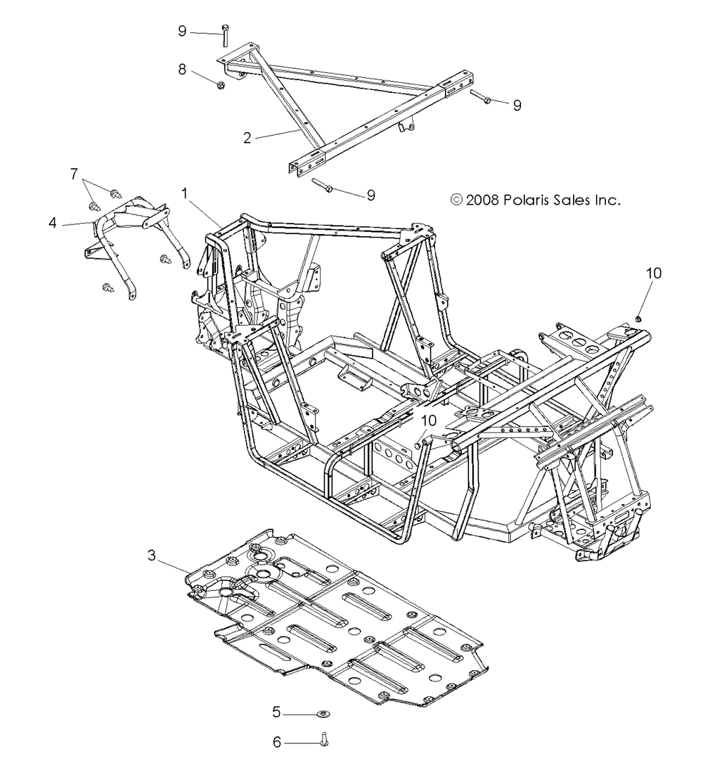 Chassis main frame and skid plate - r09vh76ax
