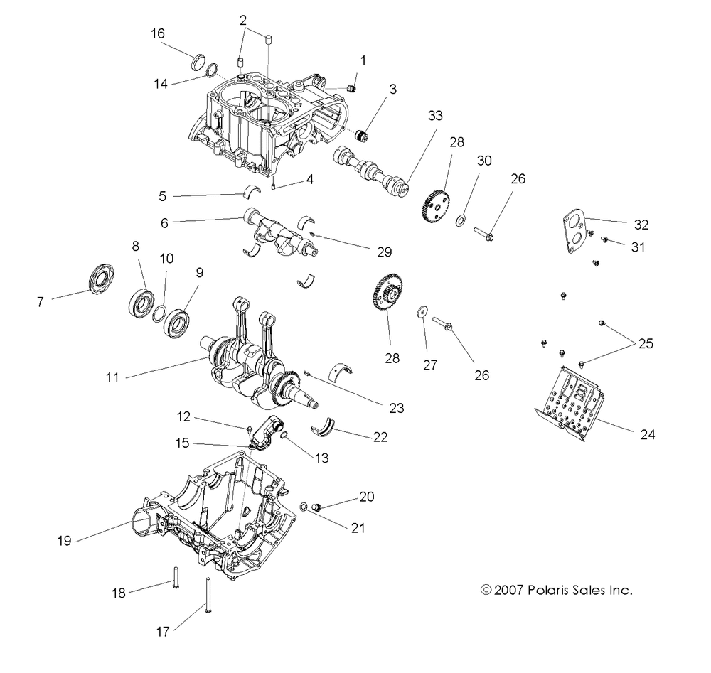 Engine crankcase and crankshaft - r09vh76ax