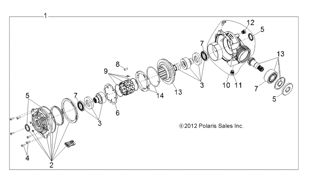 Drive train front gearcase internals - r15rua87_e87_yaa_zac all options