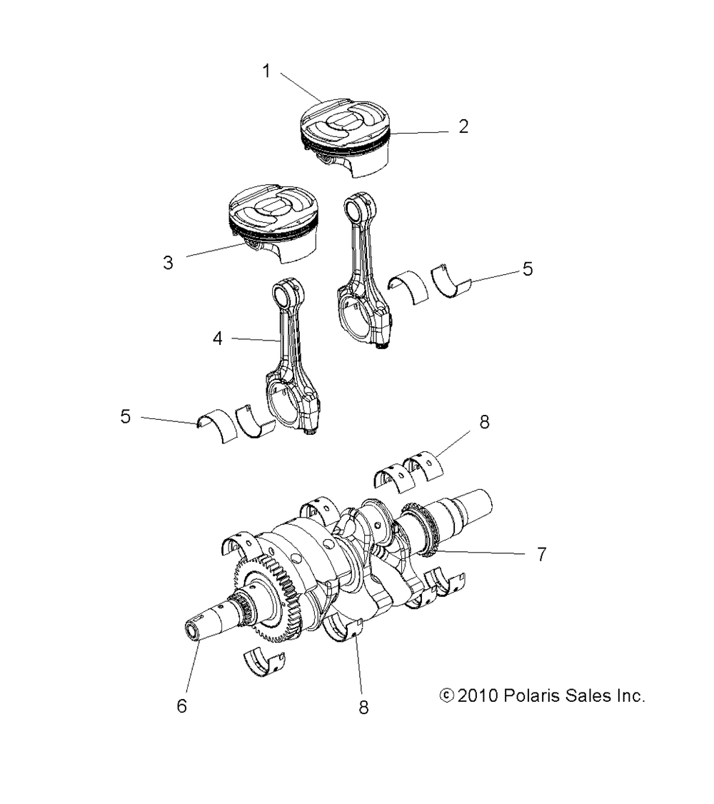 Engine crankshaft and piston - r15rua87_e87_yaa_zac all options