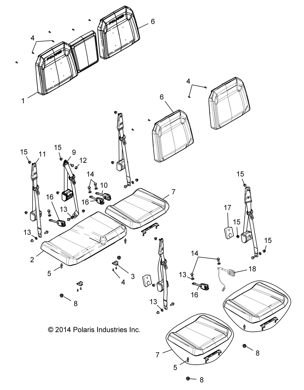 Body seat rear 60_40 - r15rua87_e87_yaa_zac all options