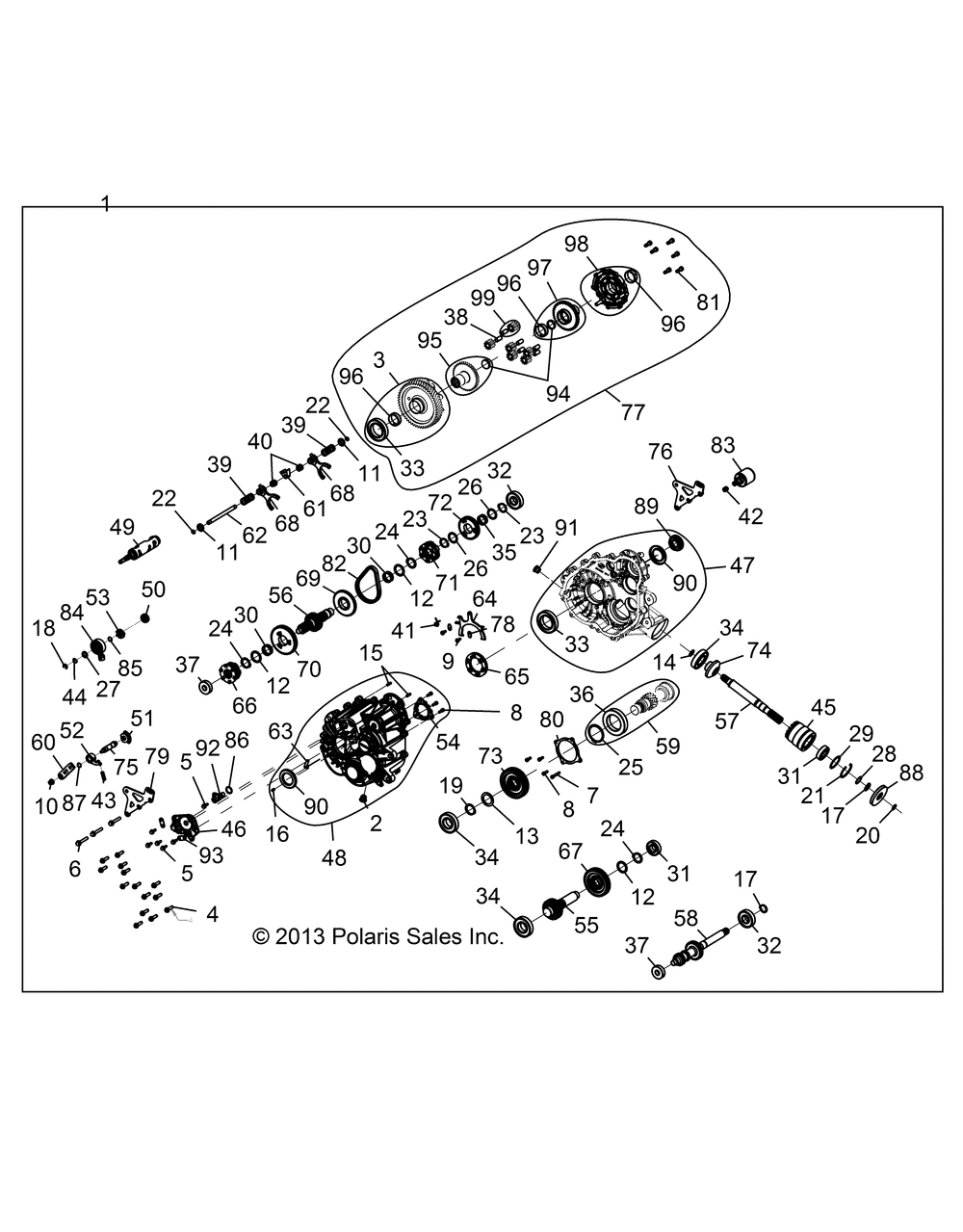 Drive train main gearcase internal - r15rua87_e87_yaa_zac all options