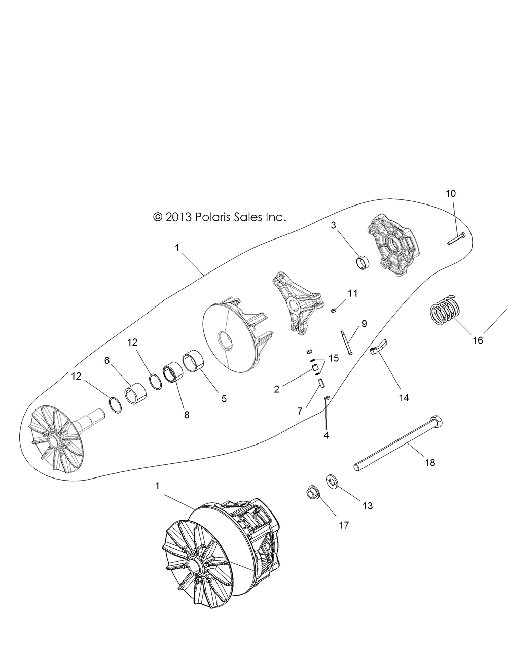 Drive train primary clutch - r15rua87_e87_yaa_zac all options