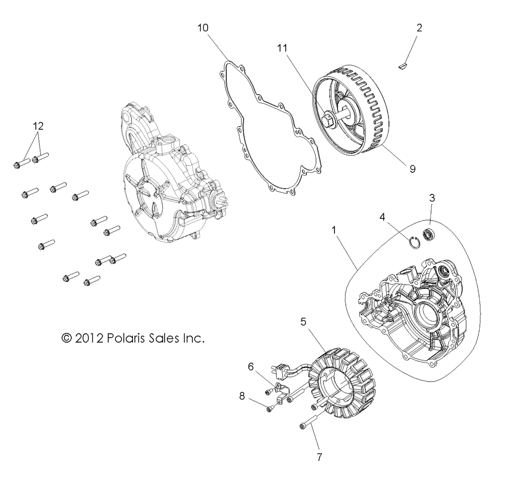 Engine stator and cover - r15rua87_e87_yaa_zac all options