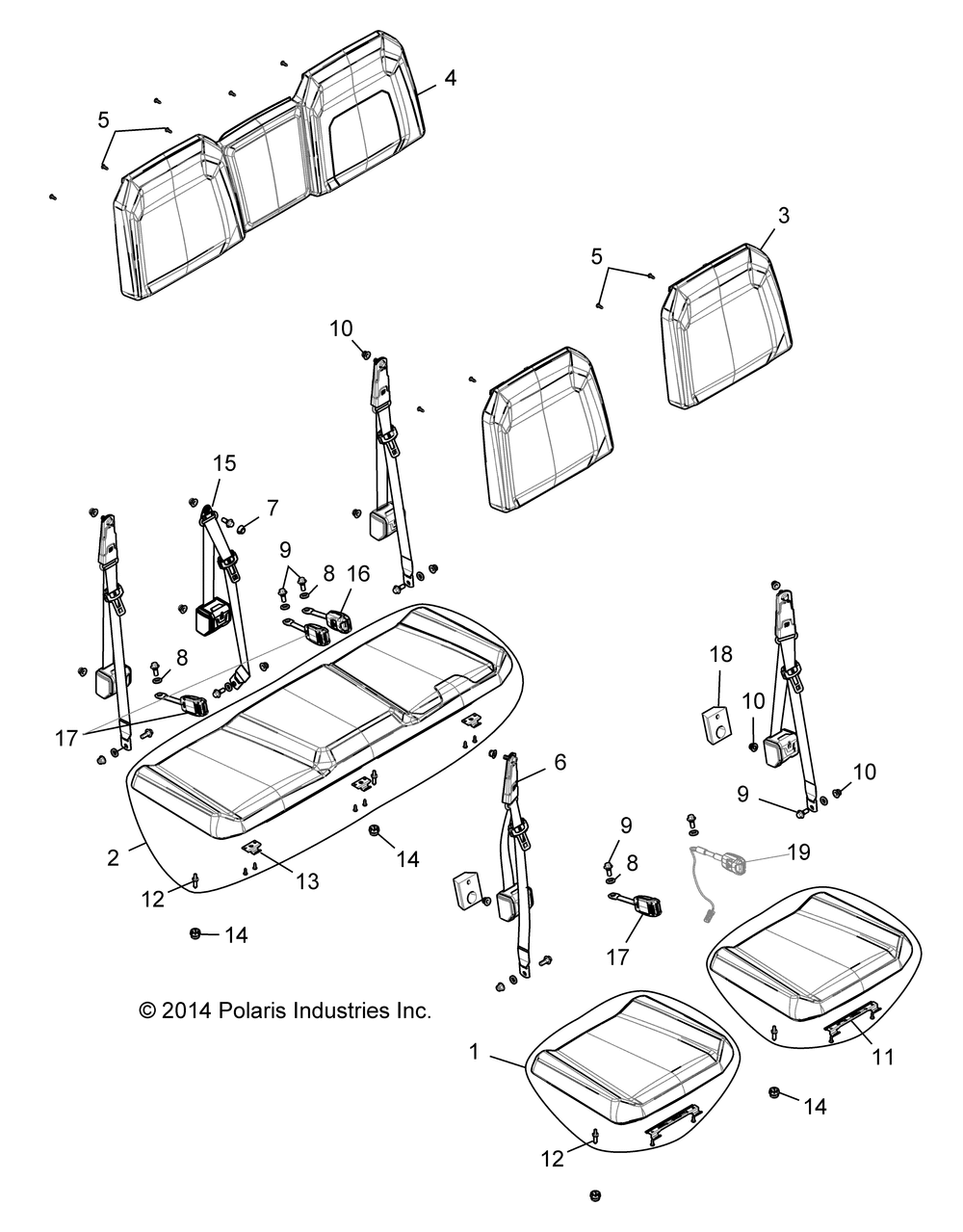 Body seat rear bench - r15rua87_e87_yaa_zac all options