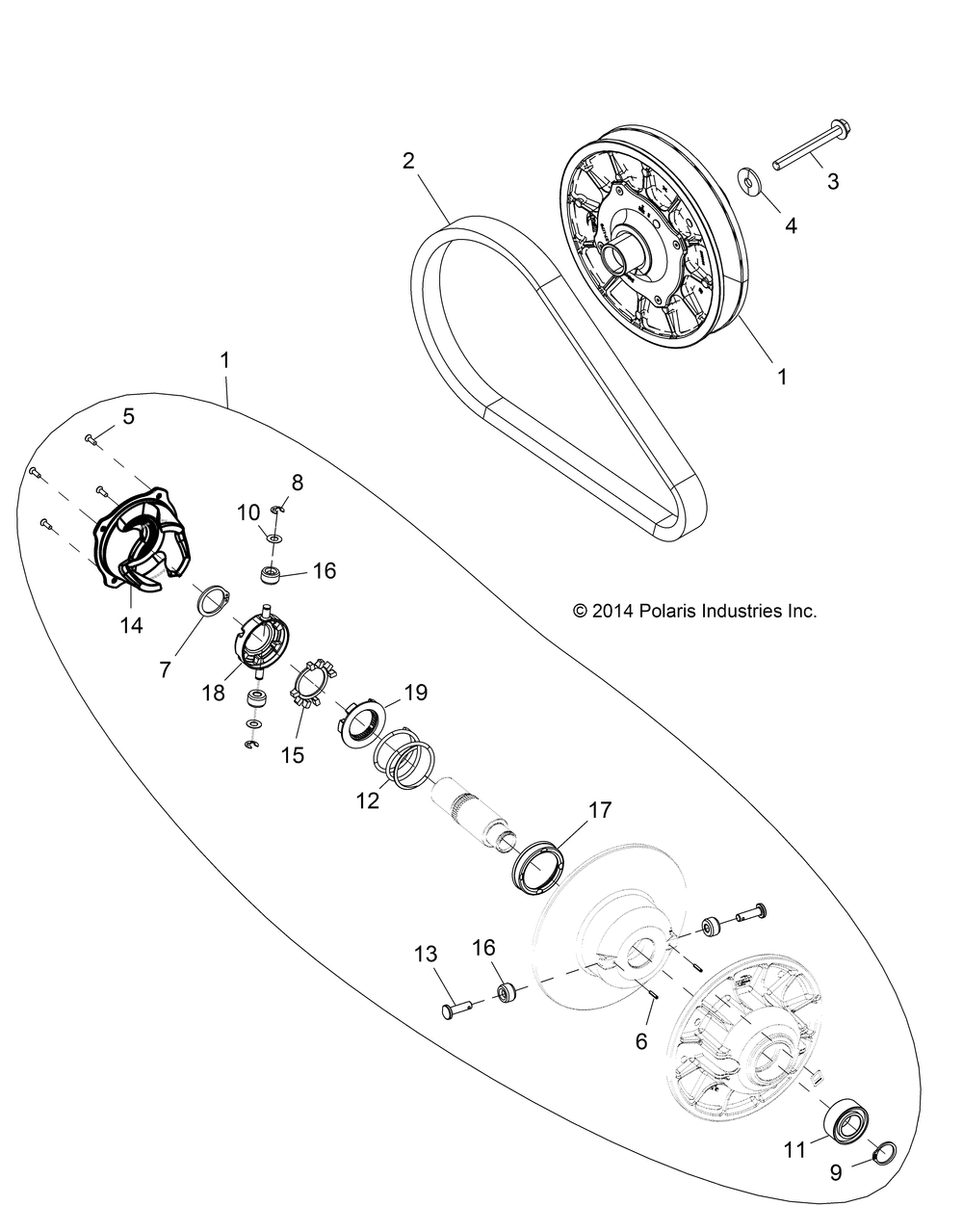 Drive train secondary clutch - z14st1eam_eaw_eak_ean_efw