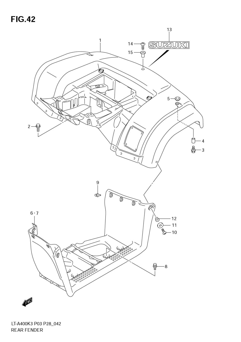 Rear fender (model k3)