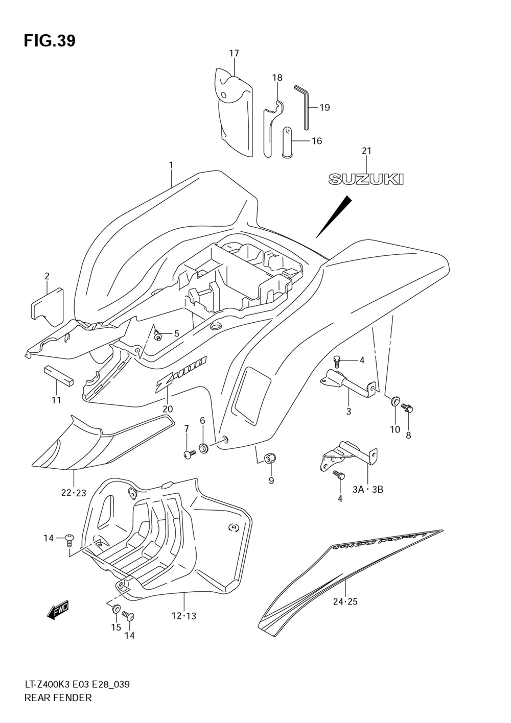 Rear fender (model k3_k4)