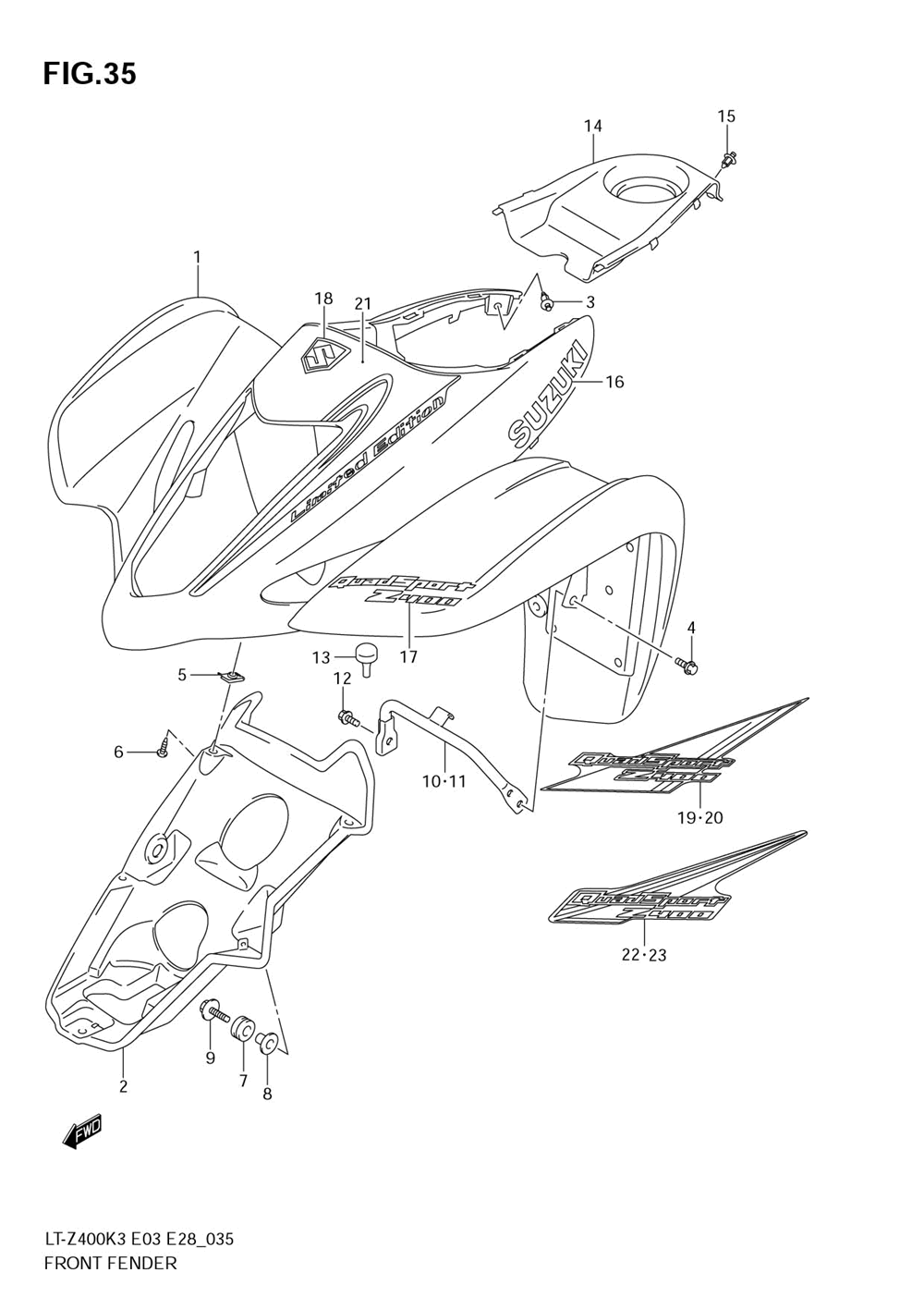 Front fender (model k3_k4)