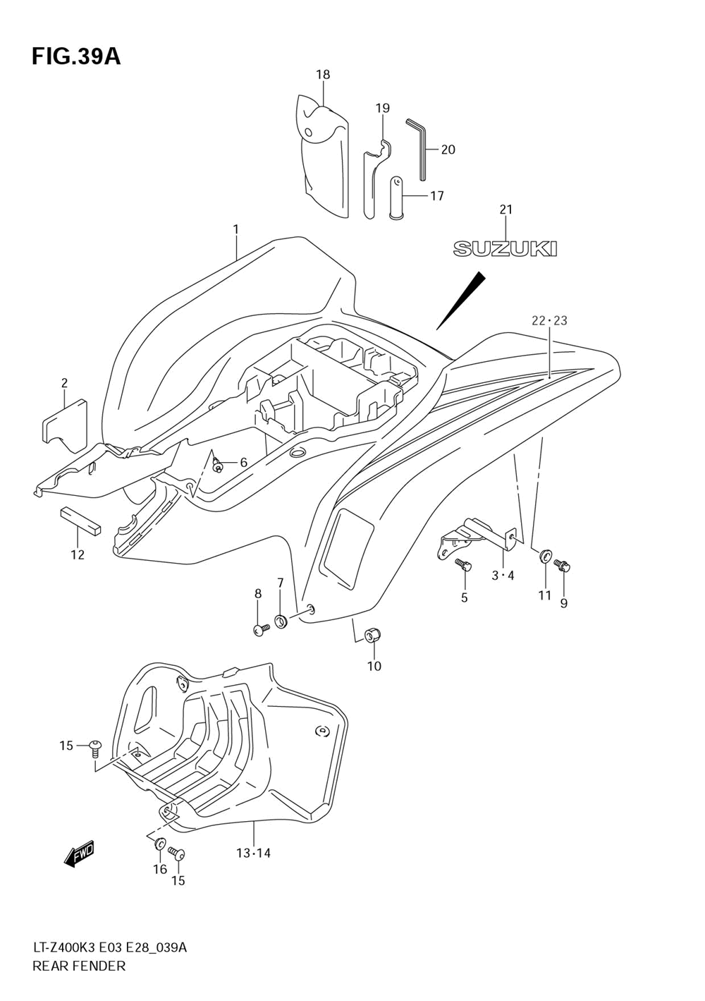 Rear fender (model k5_k6)