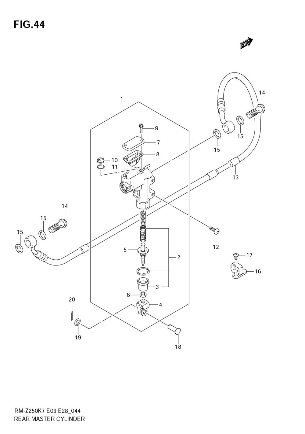 Rear master cylinder