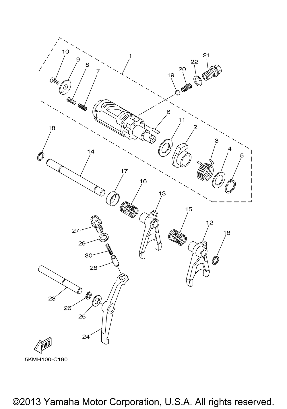 Shift cam fork