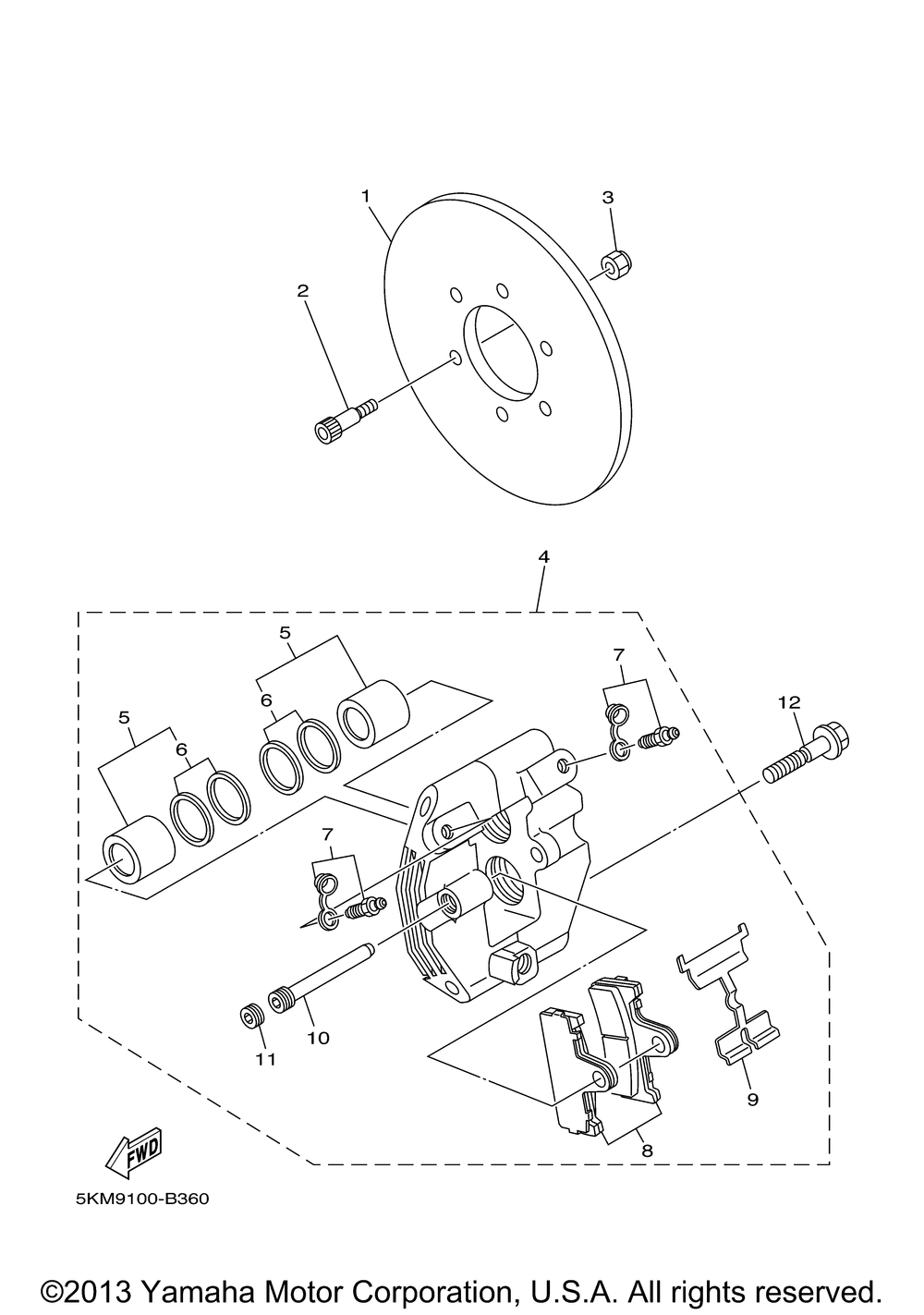 Rear brake caliper