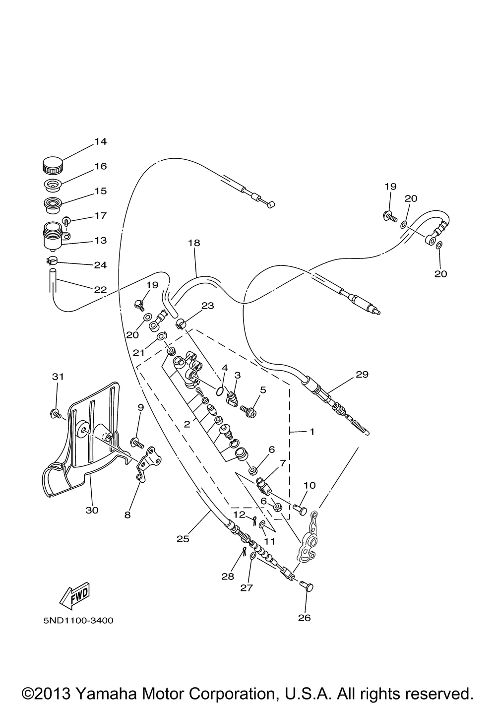 Rear master cylinder