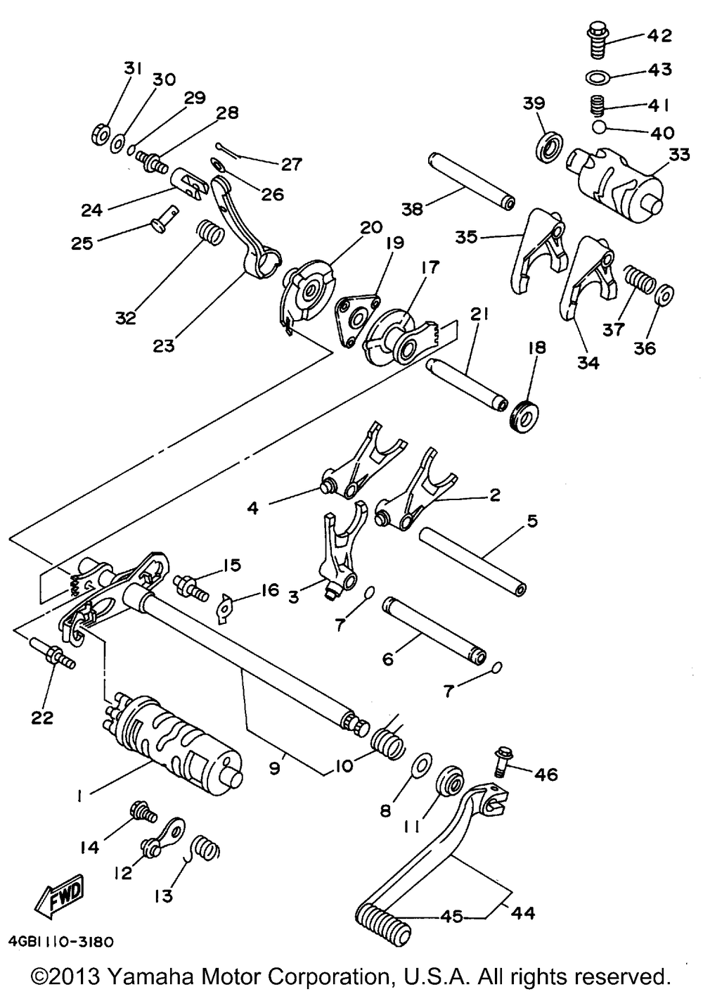 Shift cam - shift fork