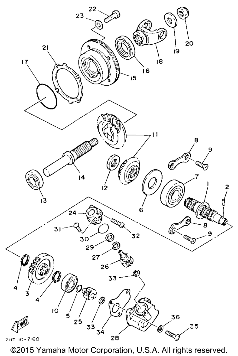 Middle drive gear