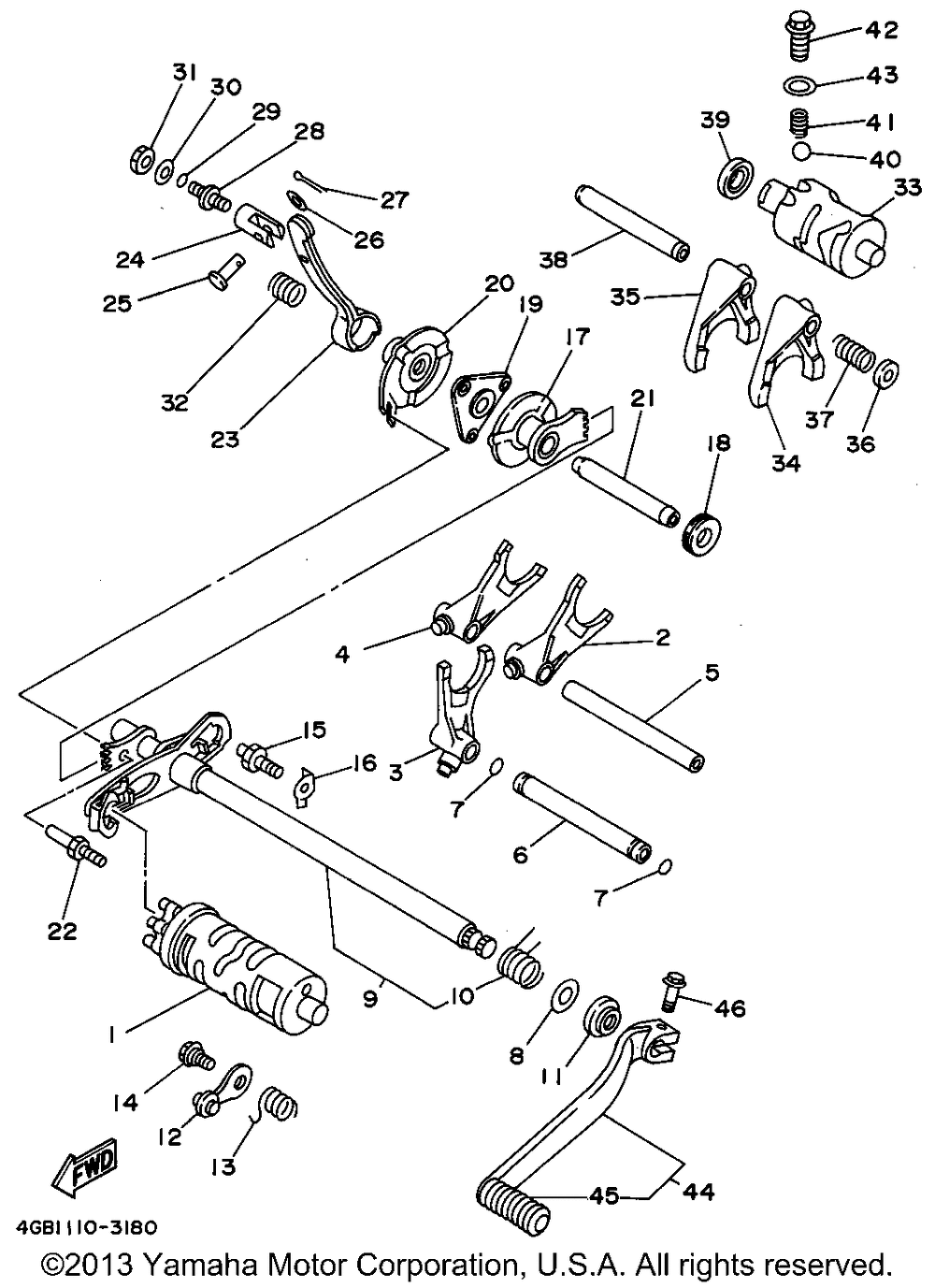 Shift cam - shift fork