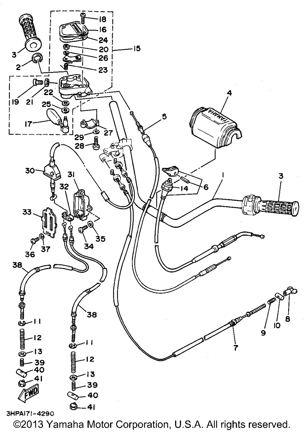 Steering handle - cable