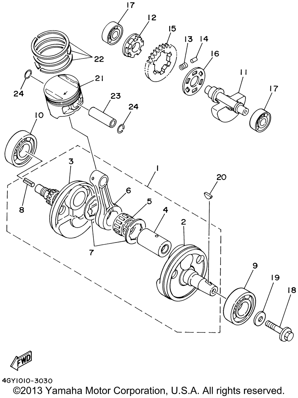 Crankshaft piston