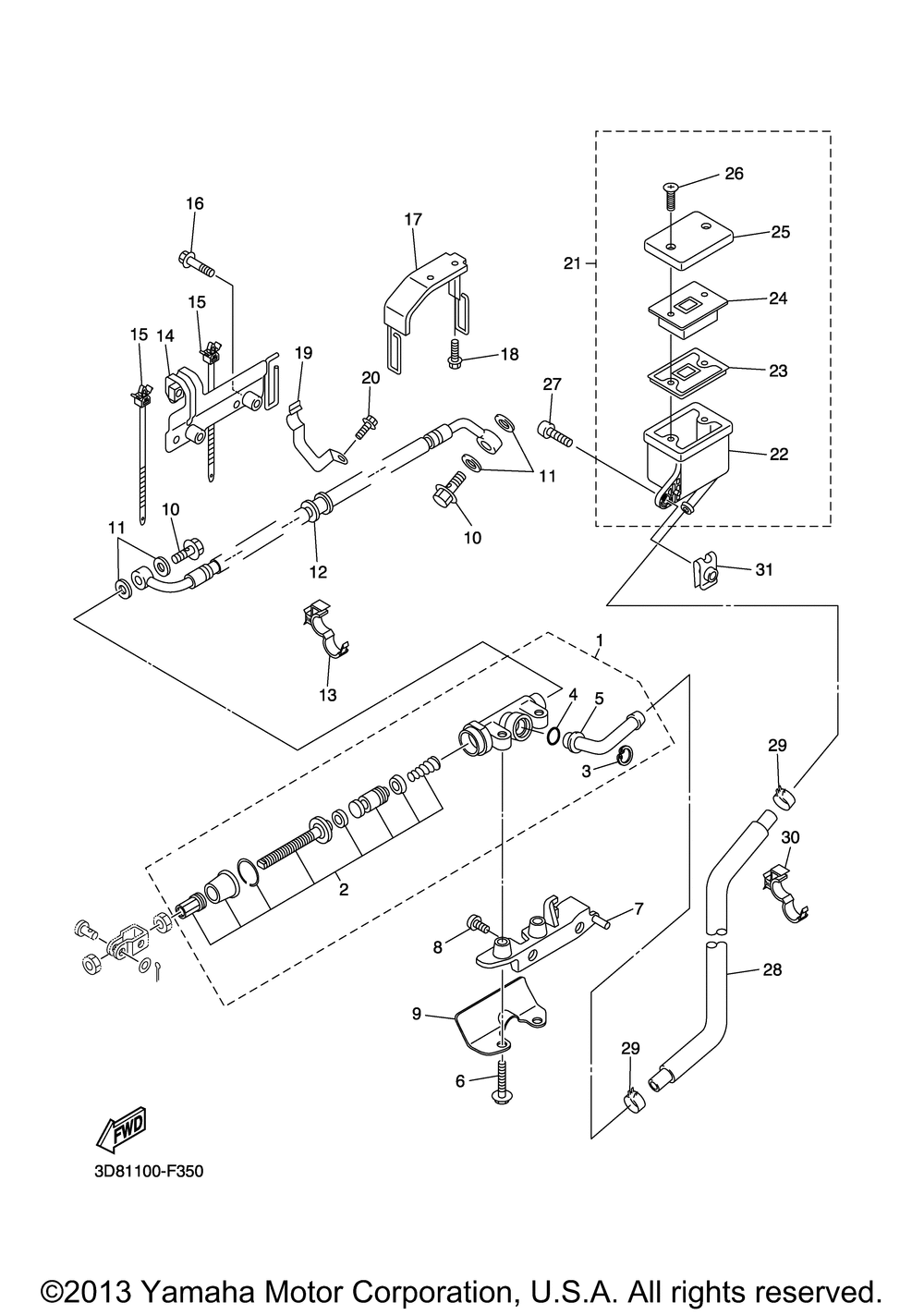 Rear master cylinder