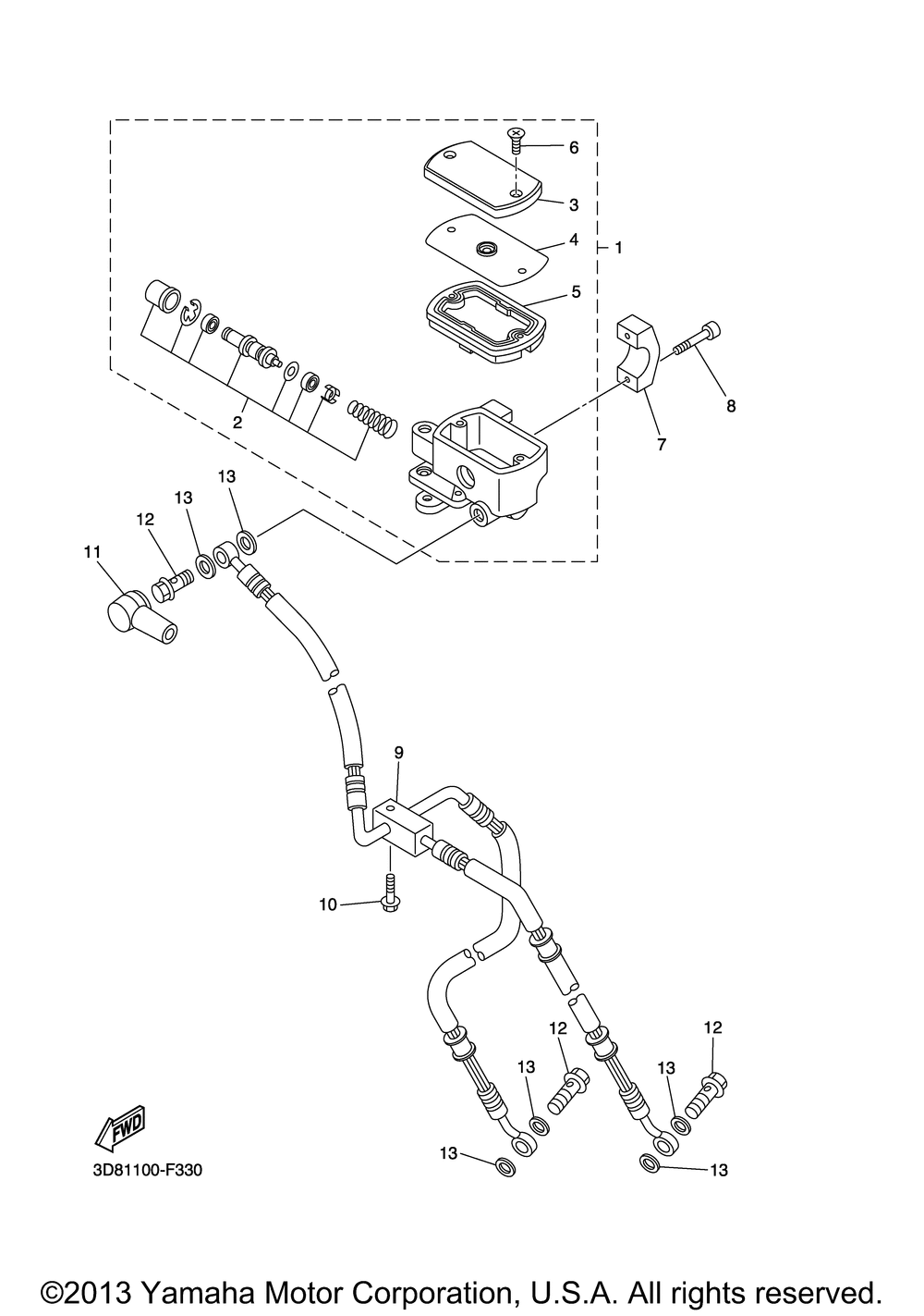 Front master cylinder