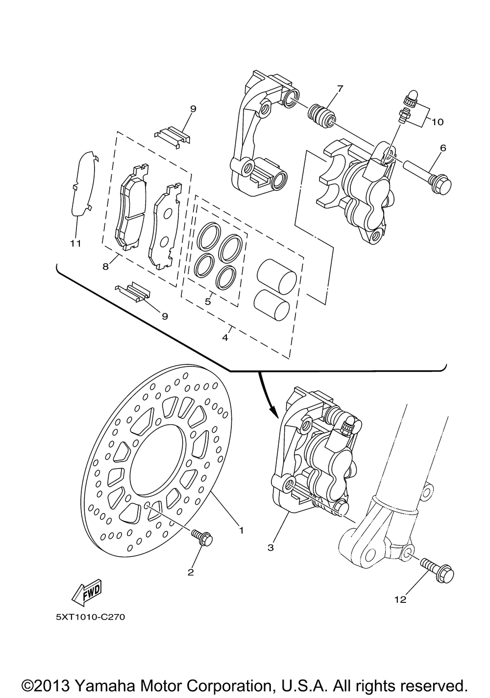 Front brake caliper