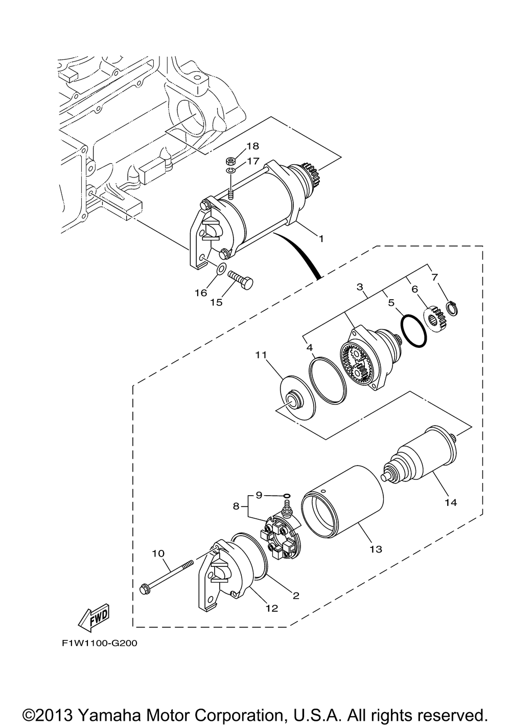 Starting motor