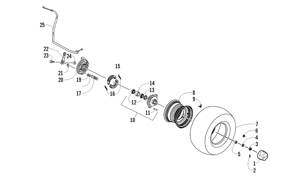 Front wheel and brake assemblies