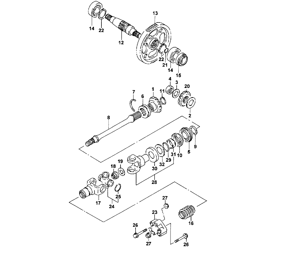 Secondary gear assembly