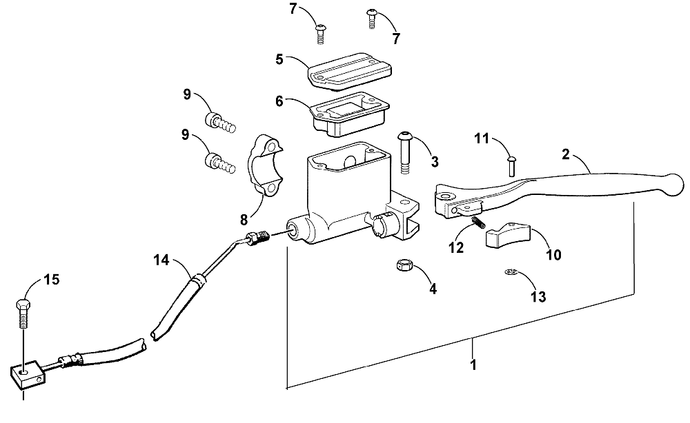 Hydraulic hand brake assembly