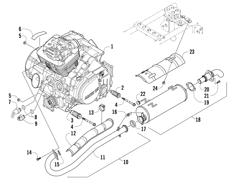 Engine and exhaust