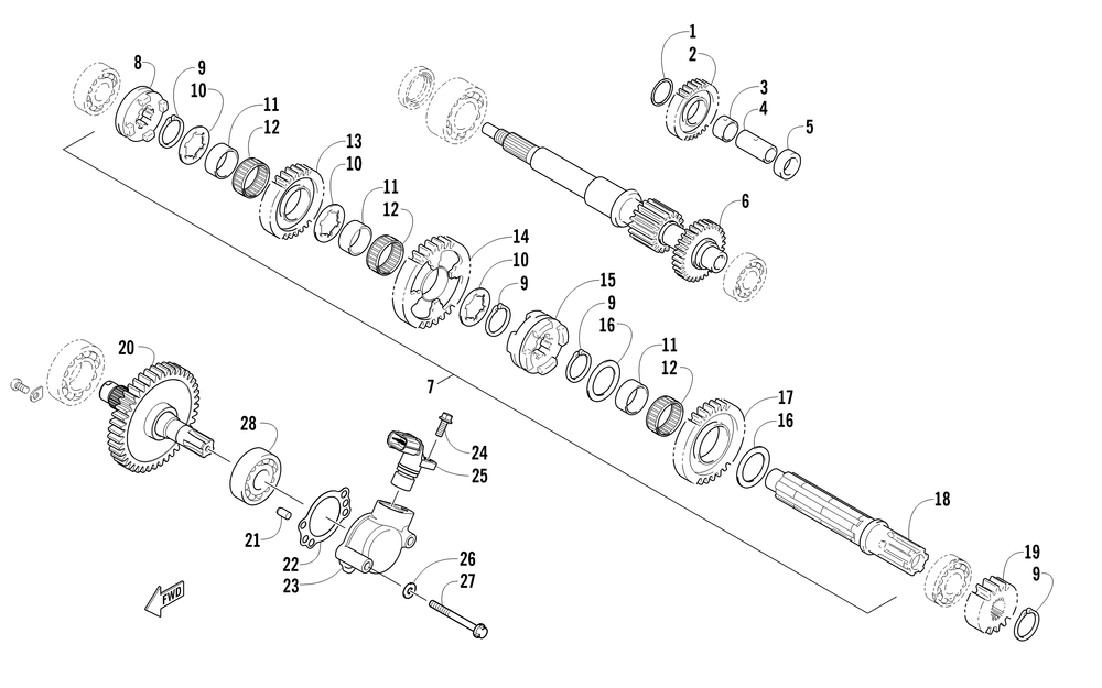 Secondary transmission assembly