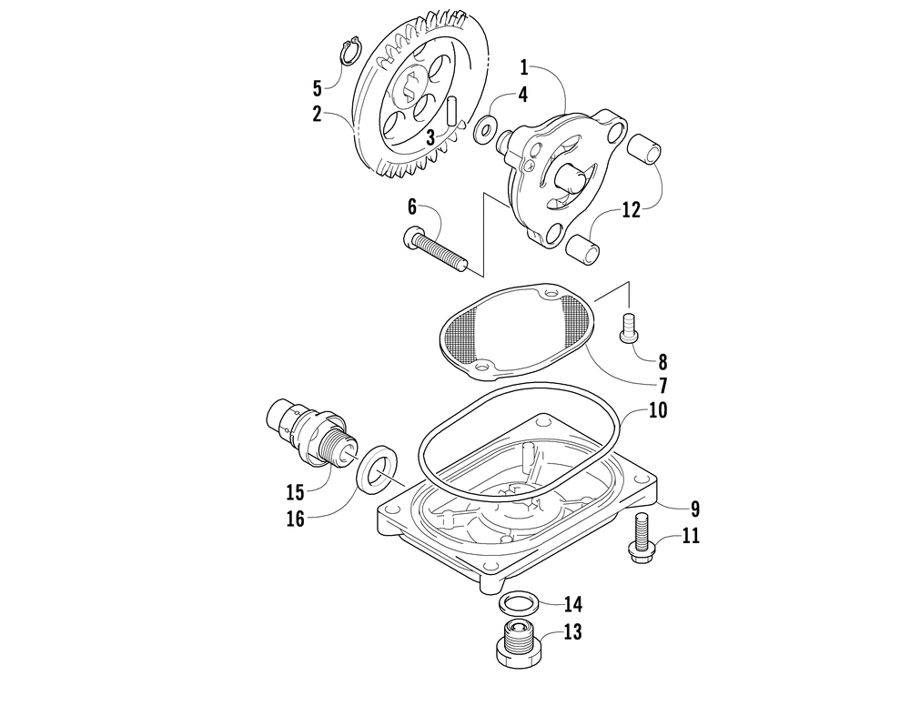 Oil pump and strainer assembly