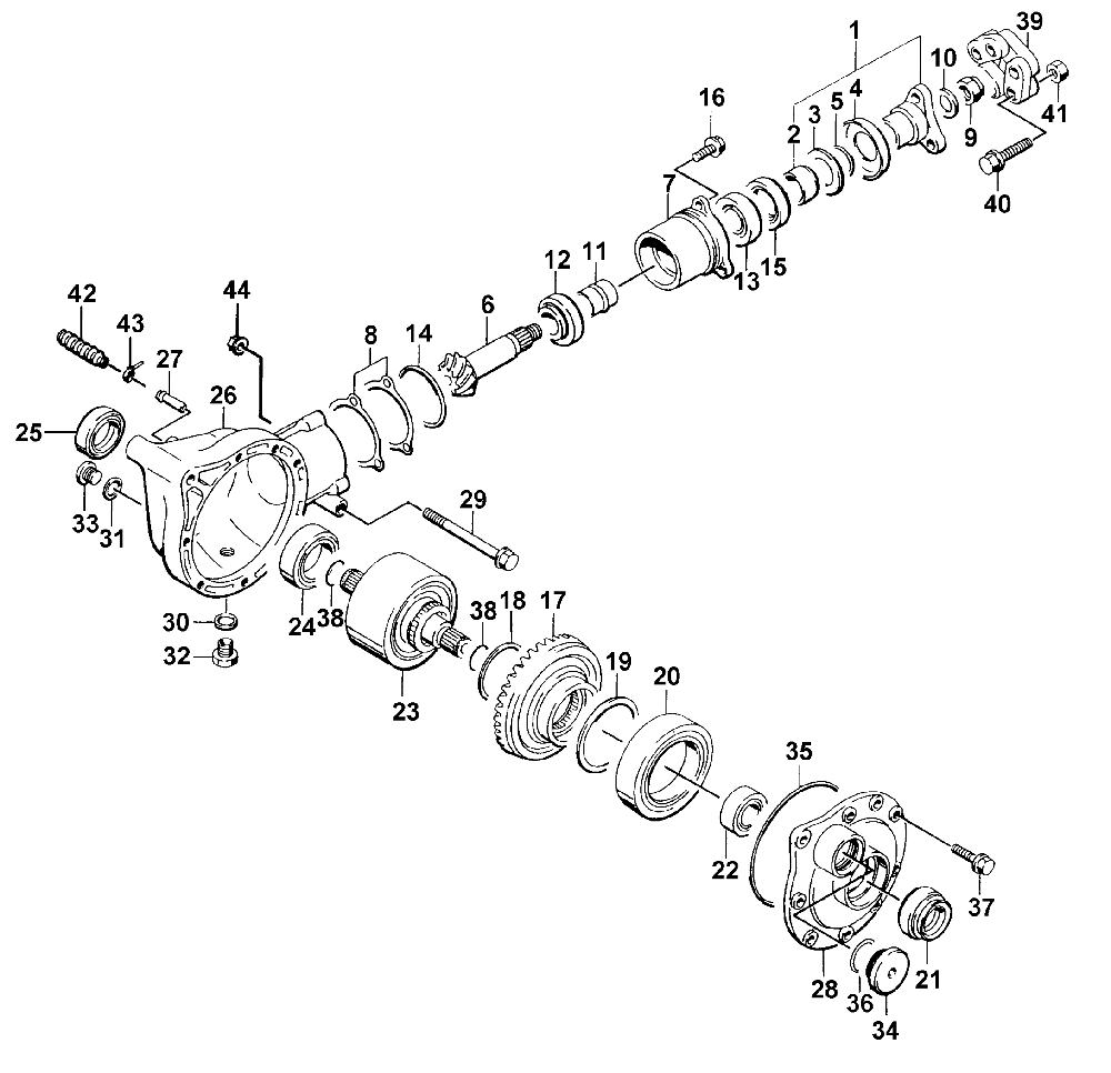 Front bevel gear assembly