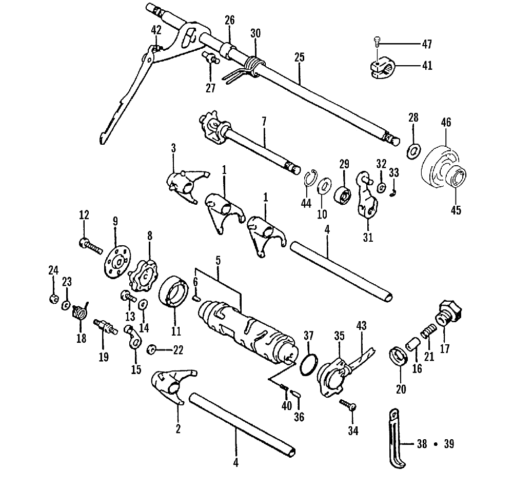 Gear shifting assembly