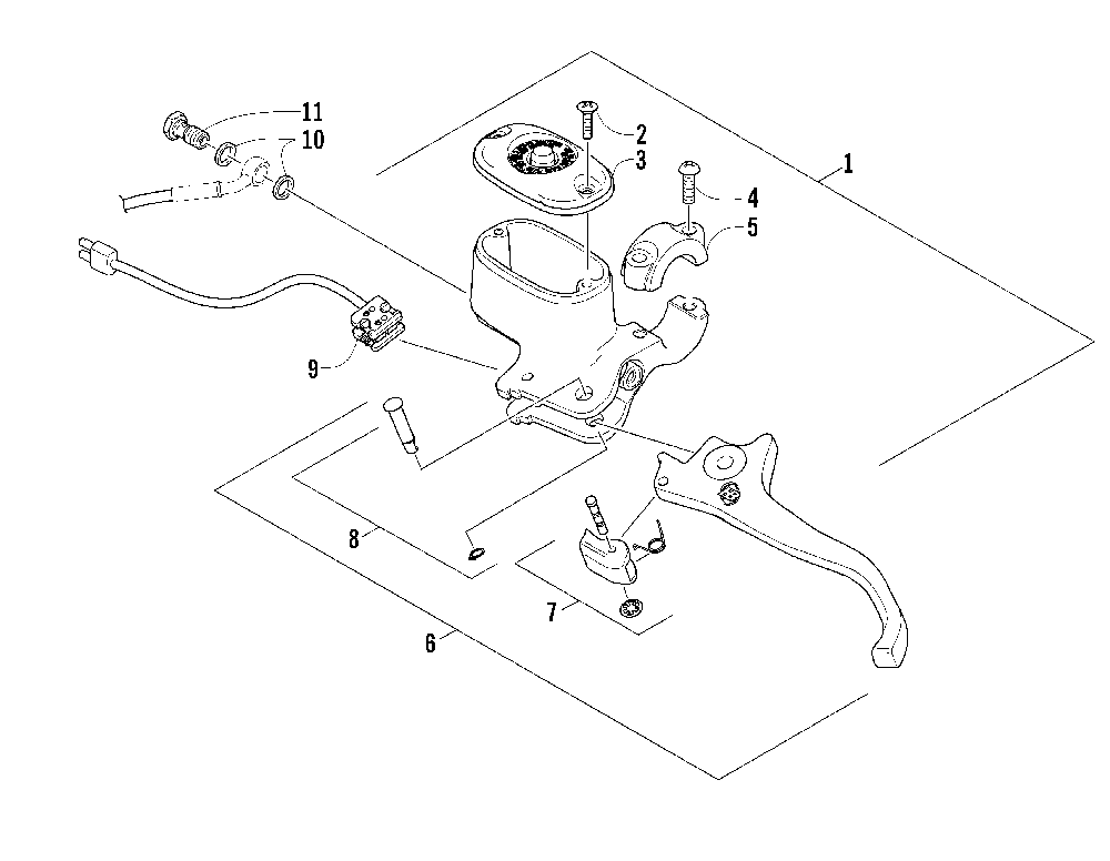 Hydraulic hand brake assembly