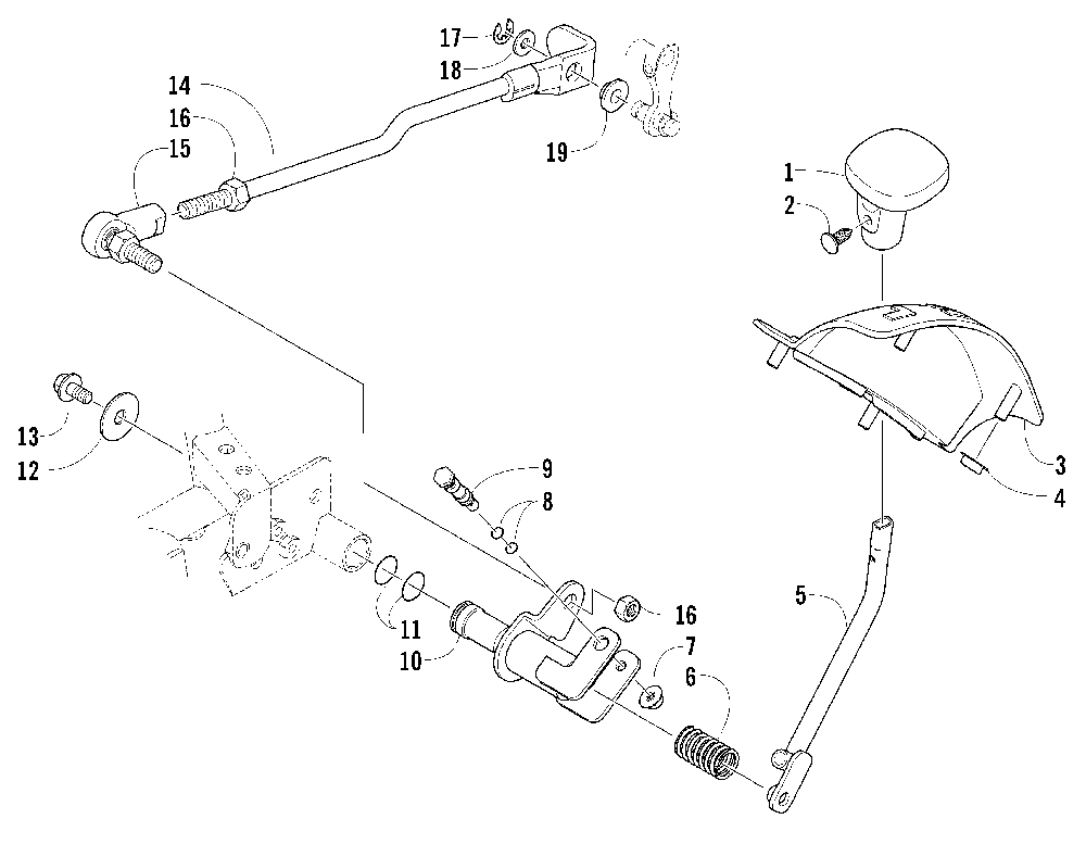 Reverse shift lever assembly