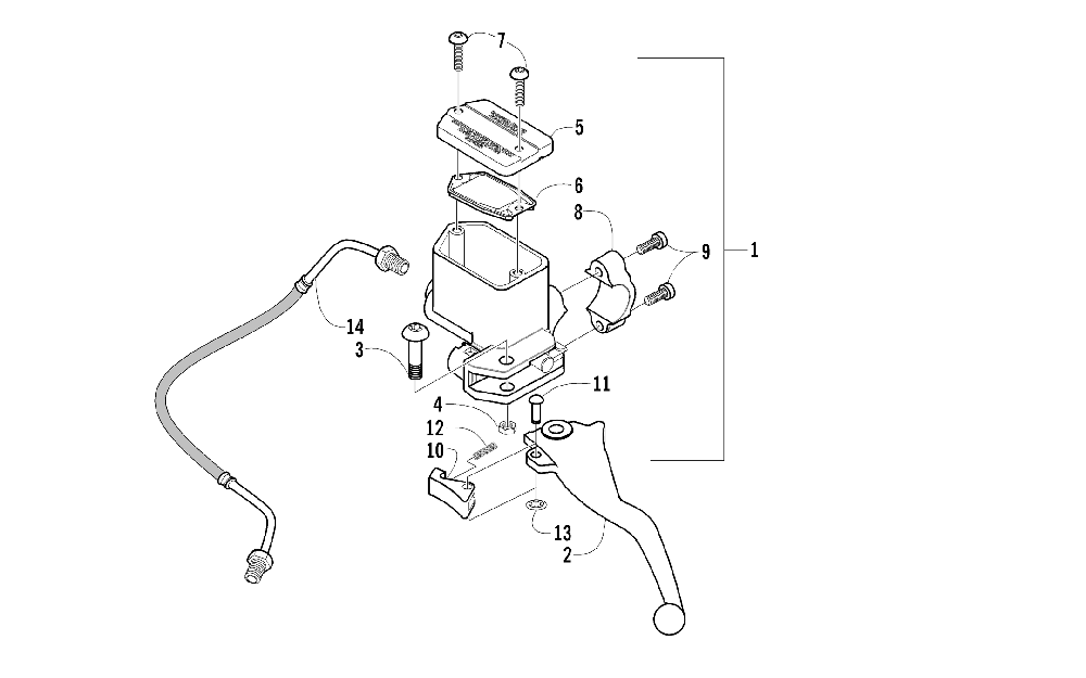 Hydraulic hand brake assembly