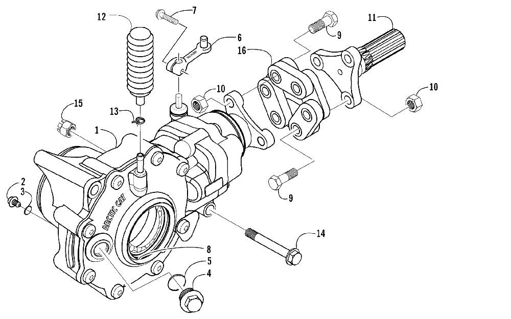 Front drive gearcase assembly (4x4)