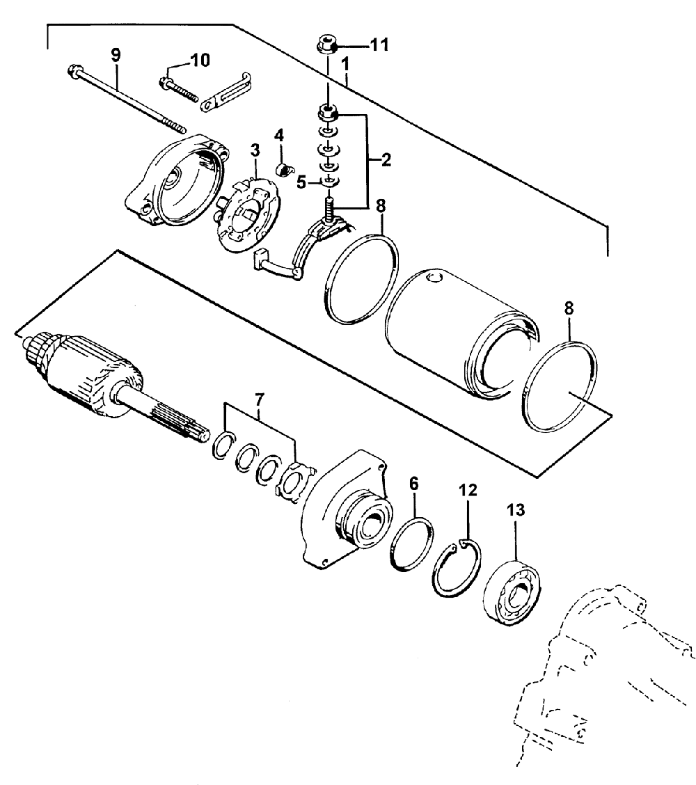 Starter motor assembly