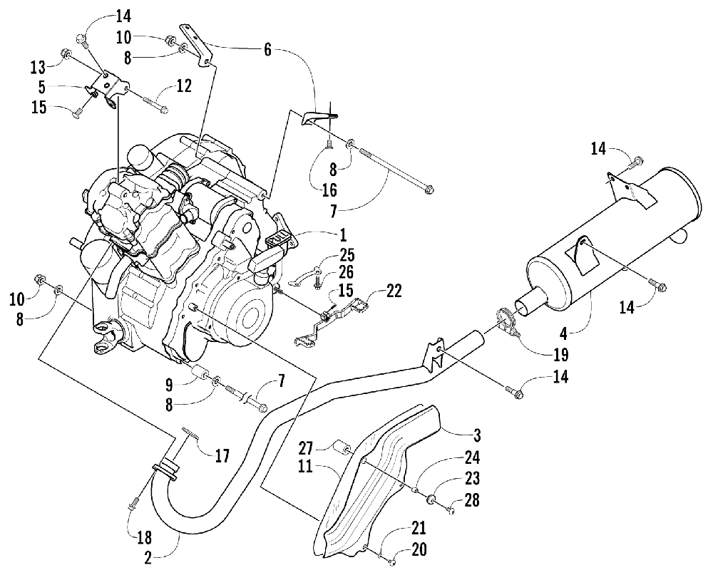 Engine and exhaust